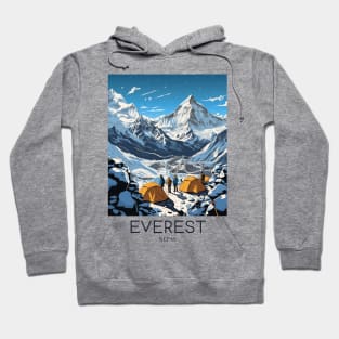 A Pop Art Travel Print of Mount Everest - Nepal Hoodie